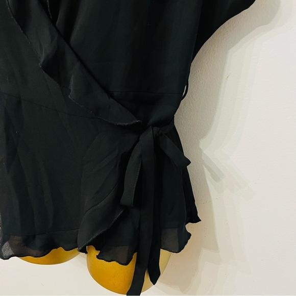 Zara Elegant Black Wrap Top - Picture 3 of 5